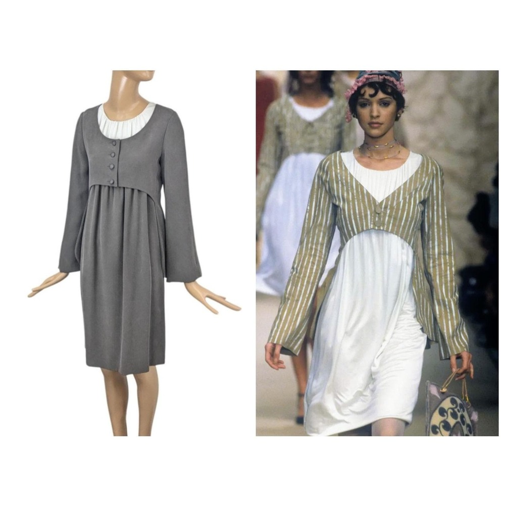 Vintage Chloe Spring 1994 Karl Lagerfeld-era Runway Silk Dress and Jacket Set 38 - Picture 1 of 13